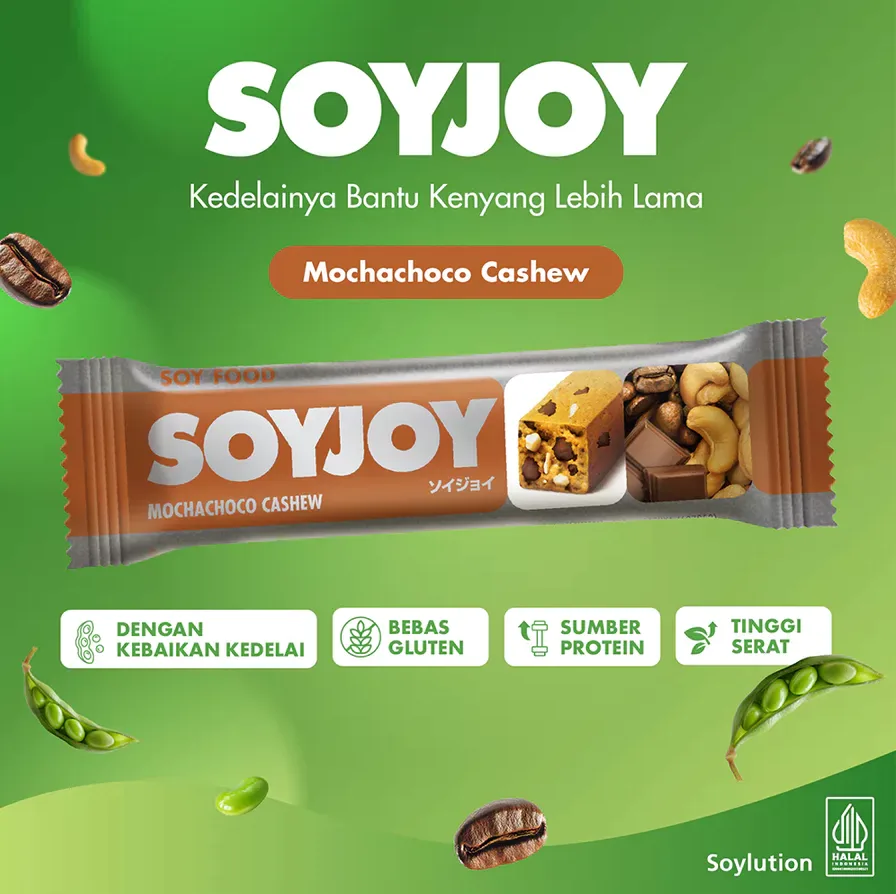 SOYJOY Snack Bar Kedelai Mochachoco Cashew - Single